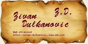 Živan Dulkanović vizit kartica
